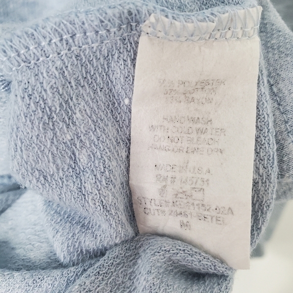 ALTARD State Light Blue Babydoll Sweatshirt Top Size Medium Long Sleeve HAS HOLE - Picture 6 of 12